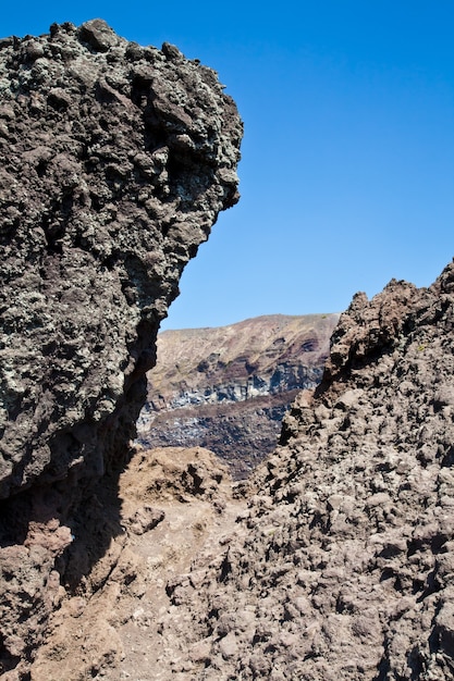 Cold volcanic lava in Vesuvius crater - Naples - Italy