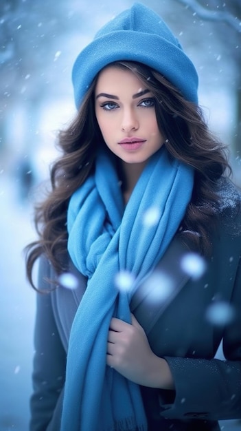 cold weather fashion attractive blonde girl model