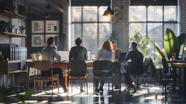 Collaborative Teamwork Meeting at Table Business Consulting Session