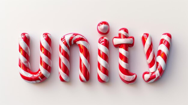 Collaborative teamwork symbol created in Candy Cane Typography