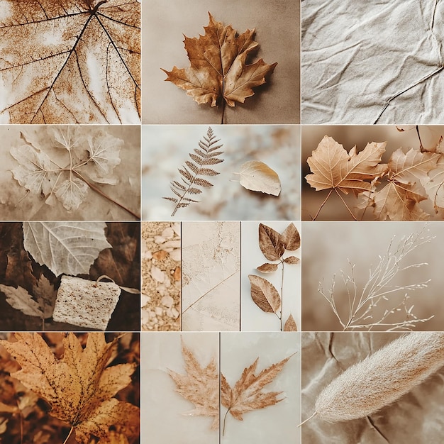 Collage of autumn pictures to welcome autumn