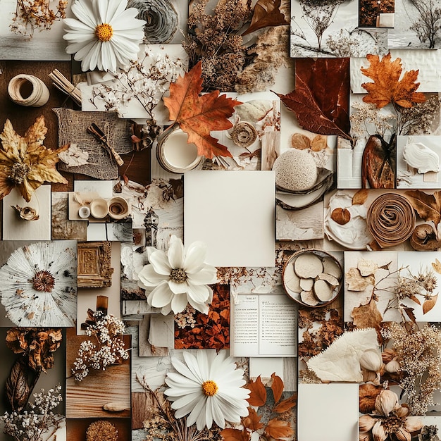 Collage of autumn pictures to welcome autumn