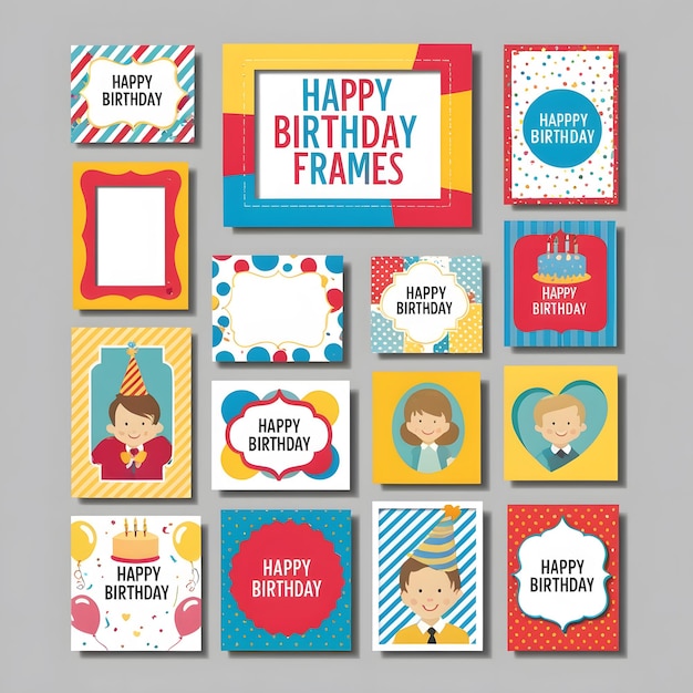 a collage of cards with a happy birthday picture on it