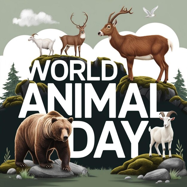 Photo collage design for world animal day