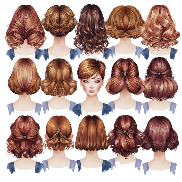 Photo a collage of different hairstyles including a girl with a bow and the words quot do you want to do q