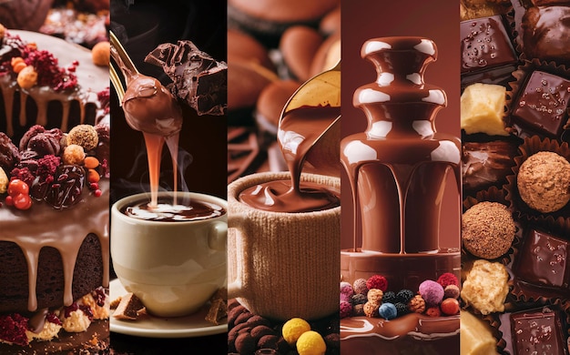 a collage of different images of chocolate and chocolate