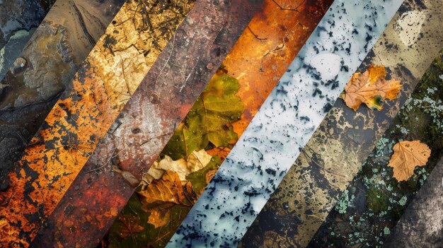 A collage of different natural Earth textures mixed in beautiful abstract background