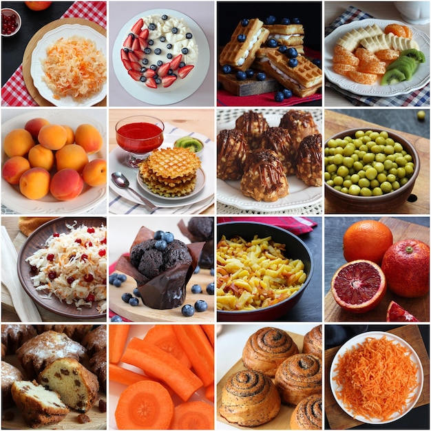 Collage of different photos of delicious food