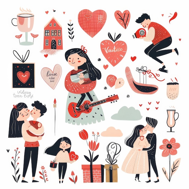 a collage of images including a couple and a heart with a couple kissing