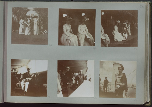 a collage of photographs including a man and woman with a woman in a dress sitting on a bench