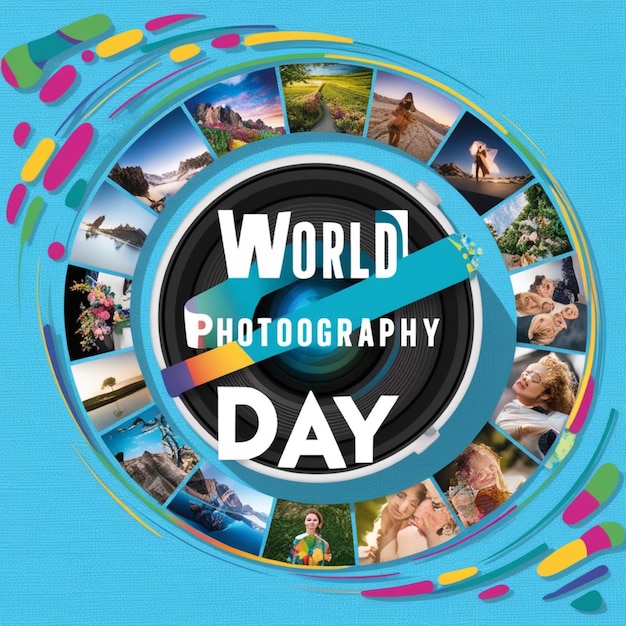 a collage of photos and a picture of a world day