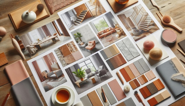 a collage of pictures of different rooms including a coffee table a coffee cup and a coffee cup