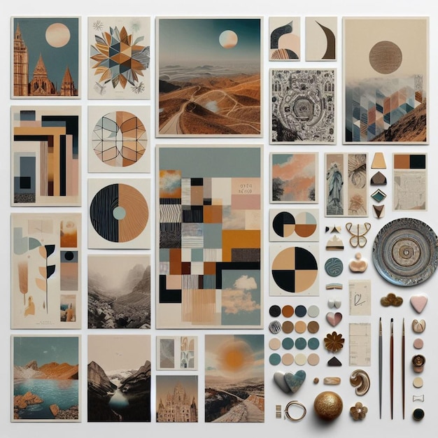 a collage of pictures with a lot of different shapes and sizes