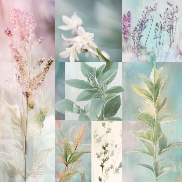 A collage with images of exotic plants