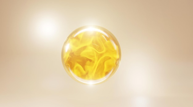 Collagen bubble 3d rendering