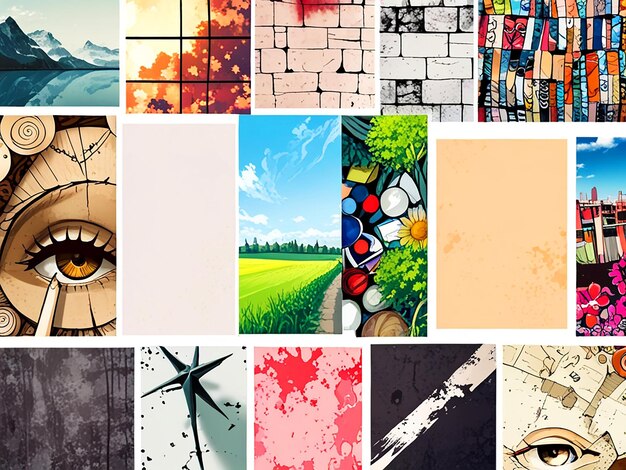 Photo collages artistic and creative background