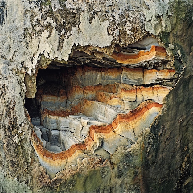 Collapsed sedimentary layers uncovered in a gorge wall