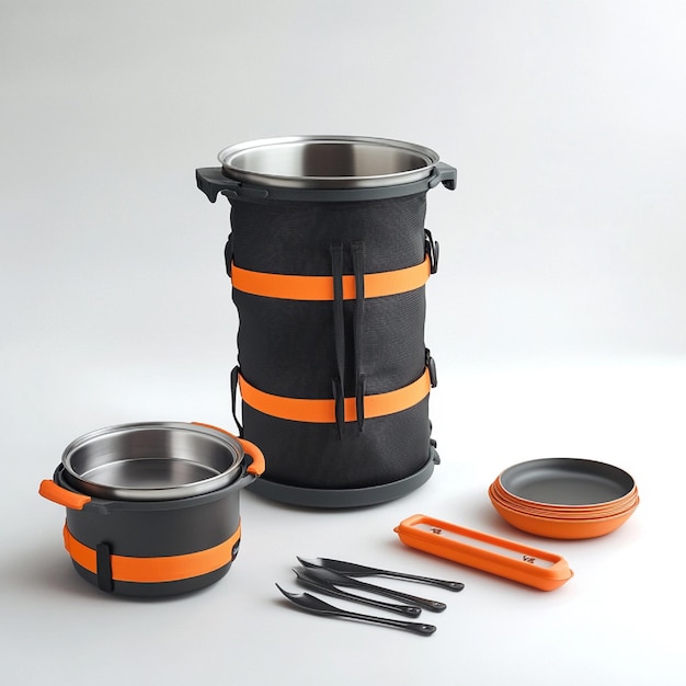 Collapsible cooking gear for easy storage and transport during hikes