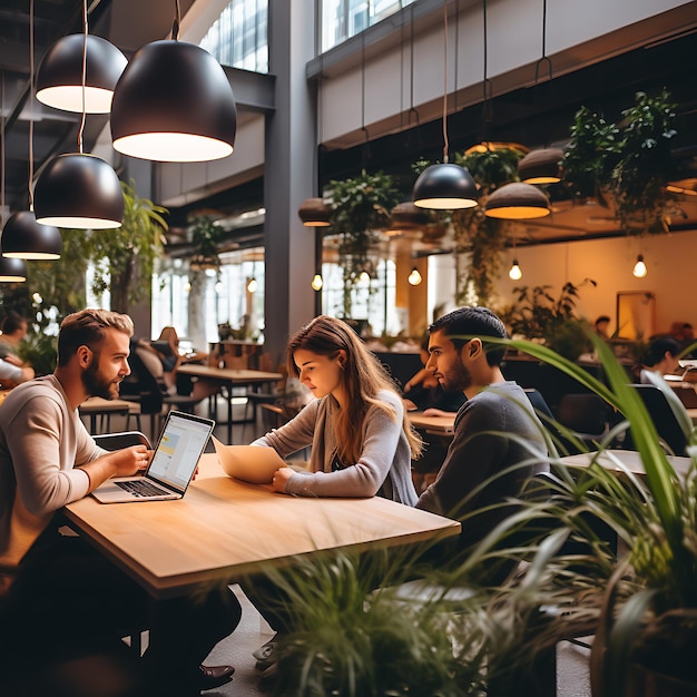 Colleagues Indoors Coworking in a Tech Company