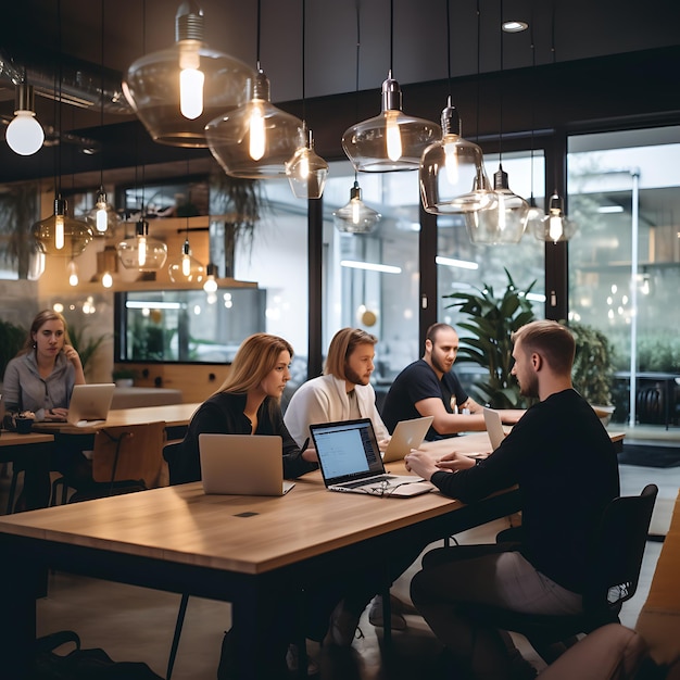 Colleagues Indoors Coworking in a Tech Company