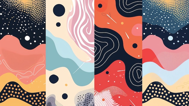 A collection of abstract patterns in various colors