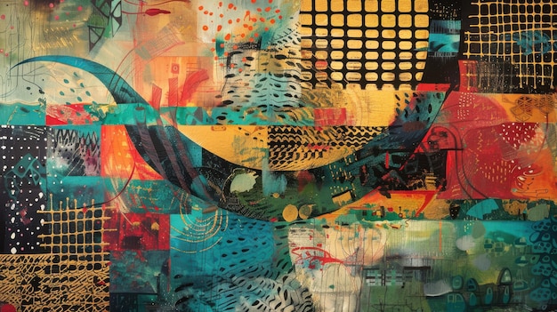 A collection of abstract work featuring diverse textures and dynamic patterns