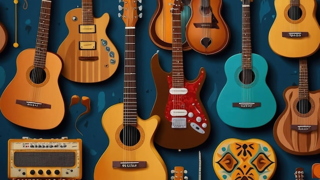 A collection of acoustic and electric guitars showcasing craftsmanship and musical artistry