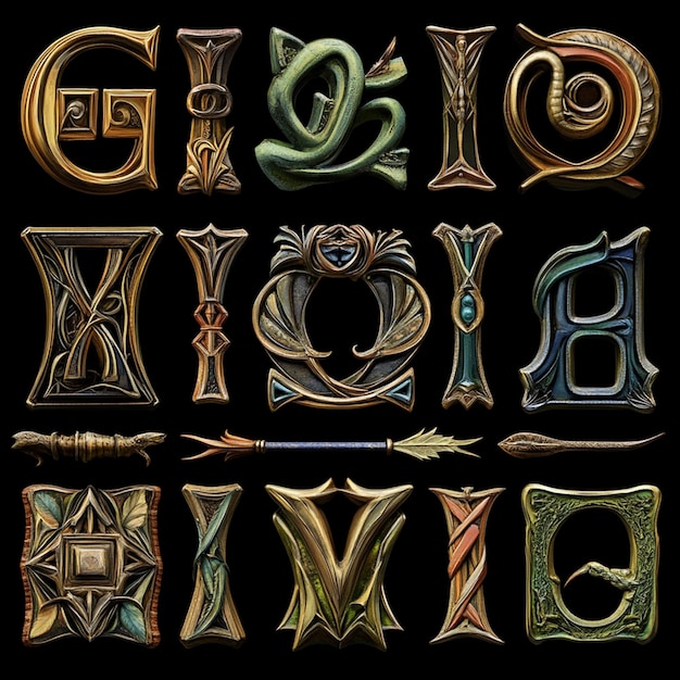 collection of alphabet elements