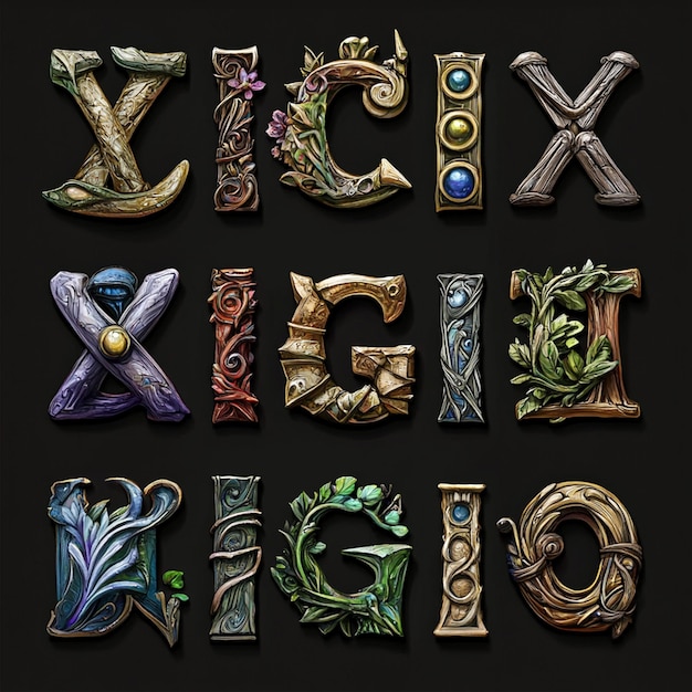 collection of alphabet elements