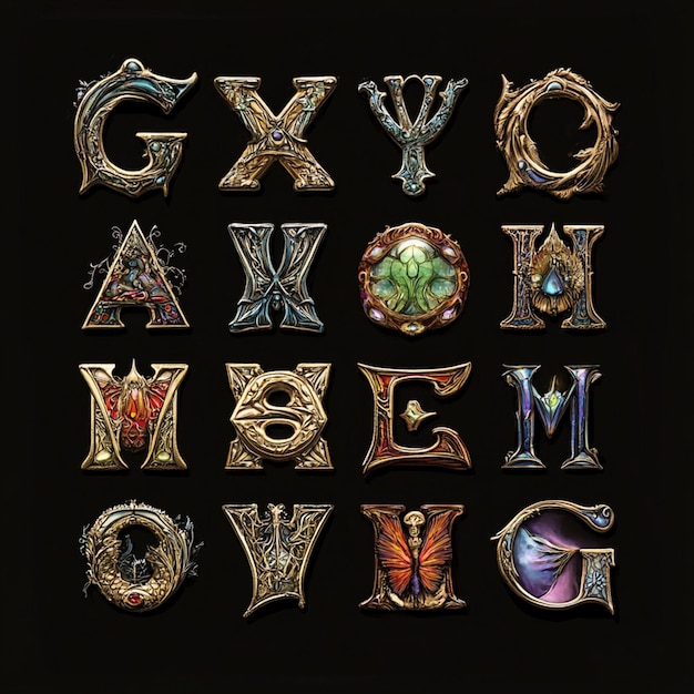 collection of alphabet elements