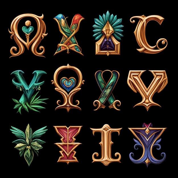 collection of alphabet elements