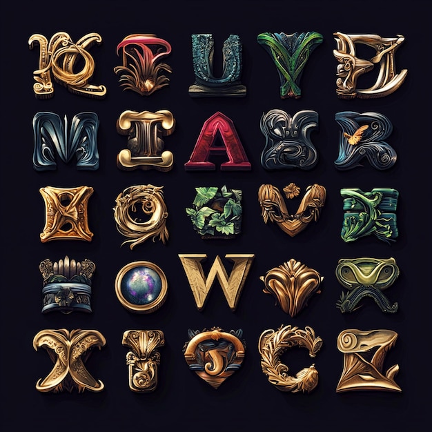 collection of alphabet elements