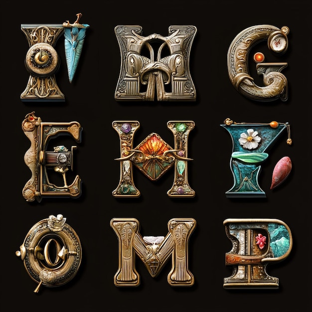 collection of alphabet elements