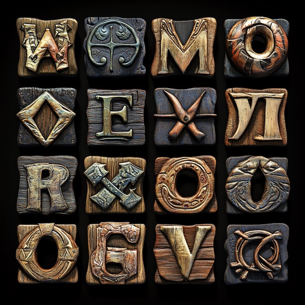 collection of alphabet elements