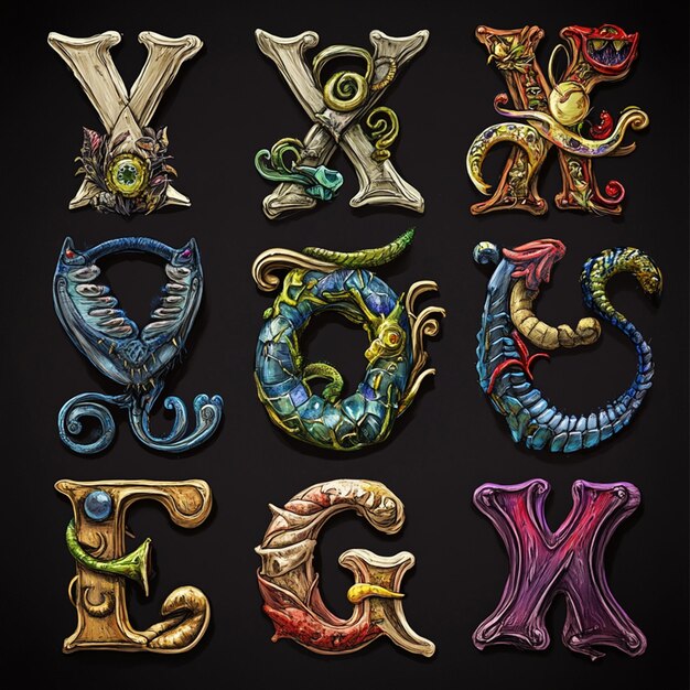 collection of alphabet elements