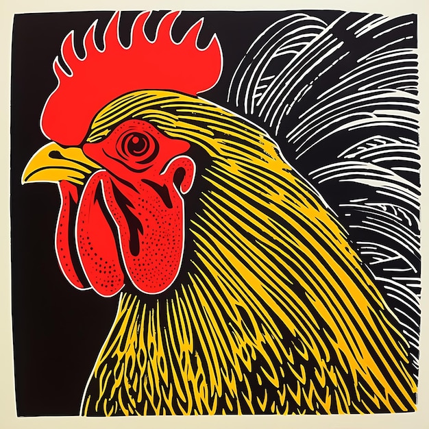 Collection of Amusing and Artistic Pop Art Prints Featuring Endearing Small Animals linocut