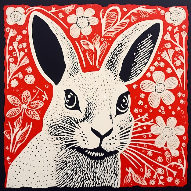 Collection of Amusing and Artistic Pop Art Prints Featuring Endearing Small Animals linocut