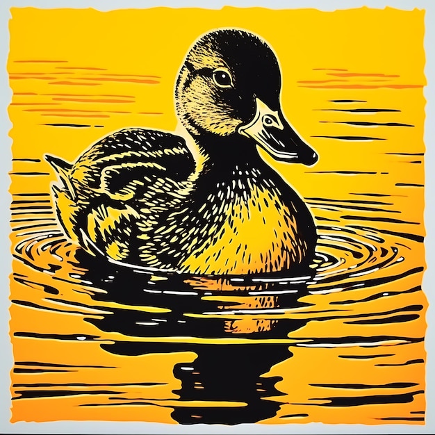 Collection of Amusing and Artistic Pop Art Prints Featuring Endearing Small Animals linocut