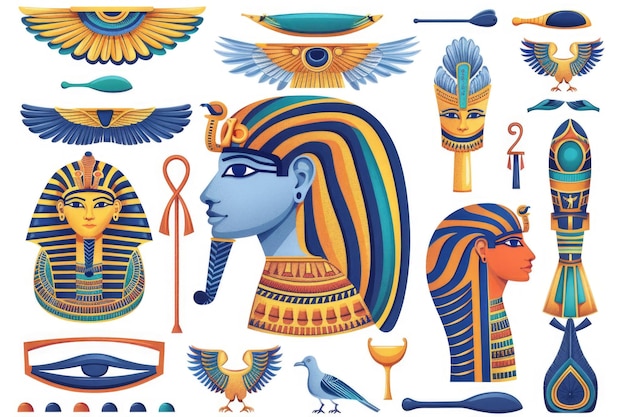 A collection of ancient Egyptian gods and goddesses