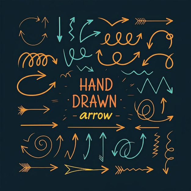 a collection of arrows with arrows and arrows on a black background