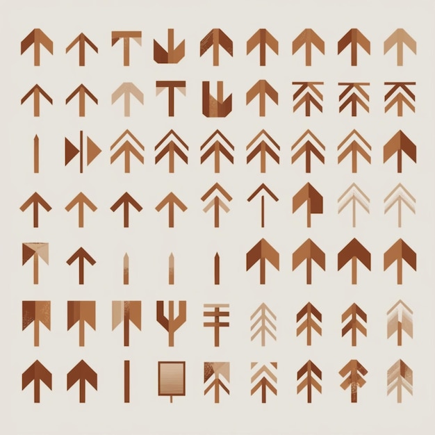 a collection of arrows with arrows pointing to different directions