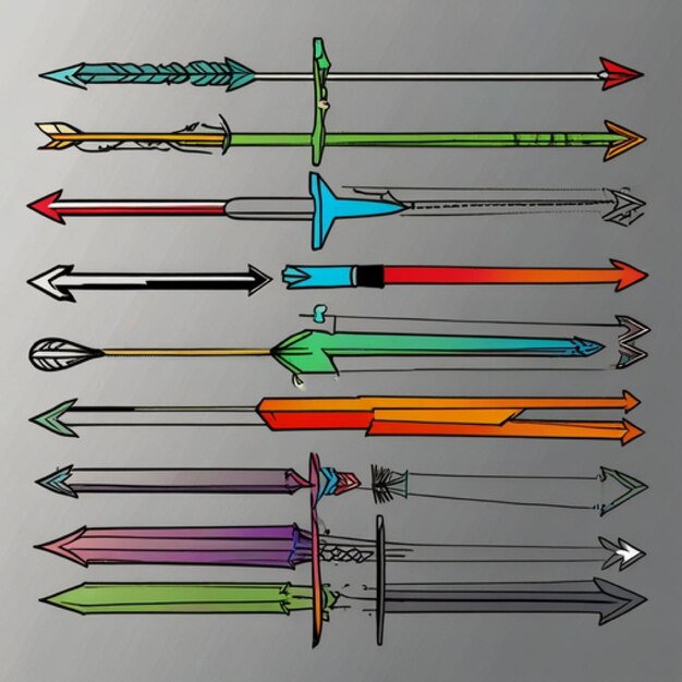 Photo a collection of arrows with different colors and colors