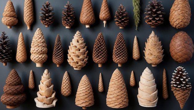 Photo a collection of artistic wooden trees perfect for seasonal decor and crafts