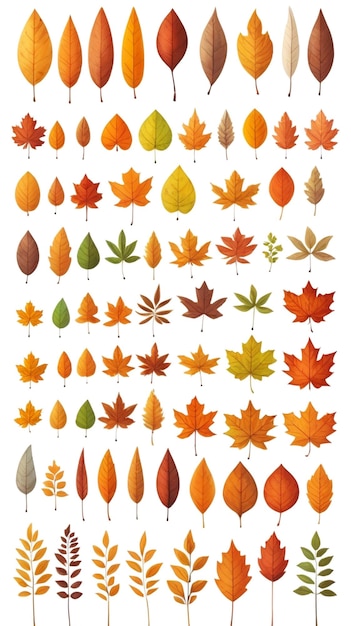 Photo a collection of autumn leaves by person