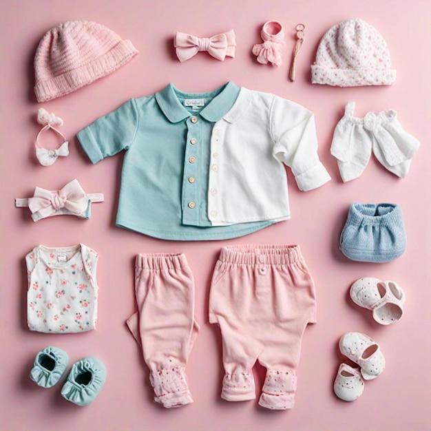 a collection of baby clothes including one that says  baby