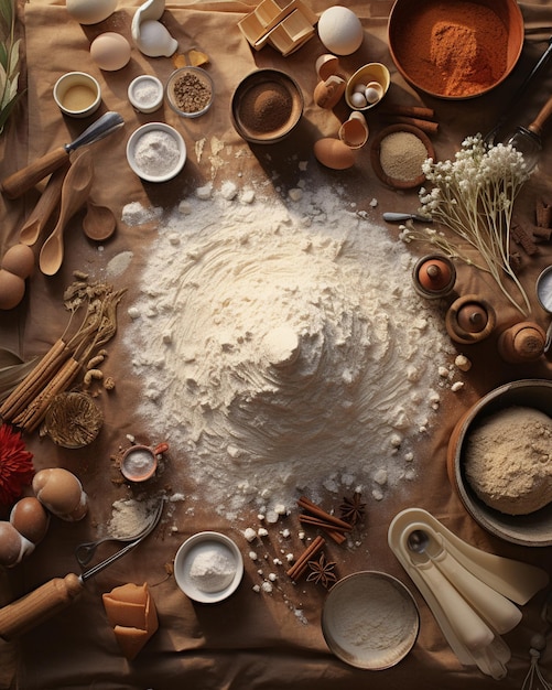 Collection Baking Ingredients Alongside