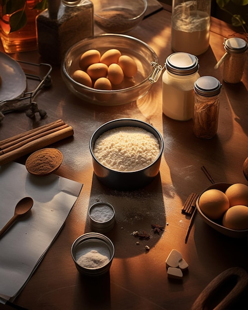 Collection Baking Ingredients Alongside