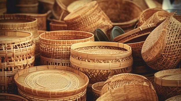 A collection of baskets from the village of bhopal.