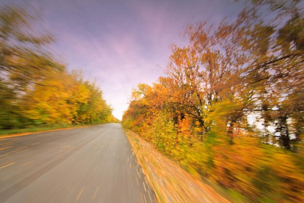 Collection of Beautiful Golden Autumn car speed