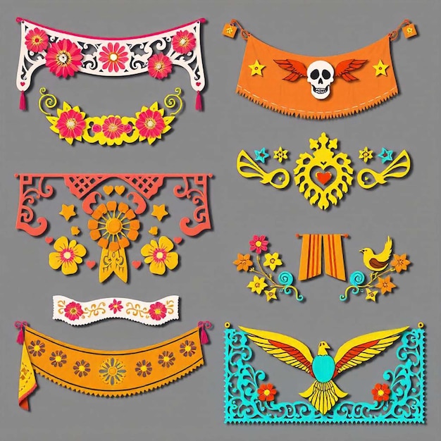 Photo collection of beautiful mexican bunting mexican bunting collection flat cinco de mayo mexican decora